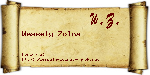 Wessely Zolna névjegykártya